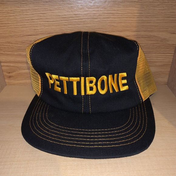 Vintage Pettibone Machinery K-Products RARE Yellow Mesh Trucker Snapback Hat - Picture 2 of 8